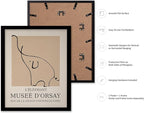Poster Master Vintage Poster - Retro Minimalist Print - Gift for Artist, Housewarming - Elephant, Line Drawing, Sketch, Abstract - Wall Decor for Living Room, Bedroom, 11x14 Black Framed