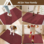 COSY HOMEER-Door-Mat 32"x48" Non Slip Absorbent Entryway Rugs Dirt Trapper Doormats Washable Entrance Mats Low Pile Welcome Floor Mat for Front Back Door and Entry Mats,Red
