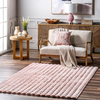 nuLOOM 5' x 8' Cozy Plush Area Rug, Machine Washable, Non-Slip, Soft Fluffy Shag Carpet for Living Room Bedroom Kids Room Nursery Home Decor, Jeni Blush