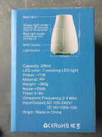 Diffuserlove Essential Oil Diffuser 200ML Aroma Diffuser Mist Humidifiers with 7 Color LED Lights, Auto Shut-Off Function for Bedroom Office Room House