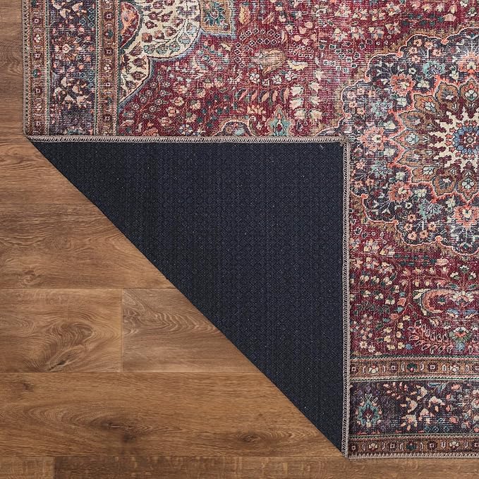 Keen Home Design 6x9 Rug - Machine Washable Area Rug with Non-Slip Backing, Ideal for Living Room, Dining Room, Bedroom - Vintage, Easy Clean, Durable, Low Pile Rug - (6' x 9')