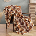 CASAAGUSTO Boho Sherpa Throw Blanket, Aztec, Ultra Soft, Warm, Cozy, Plush, Thick Fleece Bohemian Throw Blanket for Couch, Bed, Sofa (Terracotta 50 * 60 Inch)