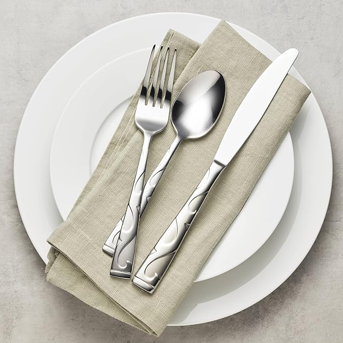 Oneida Tuscany 45-Piece Flatware Set, Service for 8, Silver