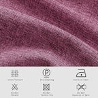 Macochico 120”Wx102”L 100% Blackout Linen Curtains Pinch Pleated Thermal Panels for Sliding Door Bedroom Living Room Farmhouse Shabby Chic Lilac Burlap Curtains with Tieback 1 Panel