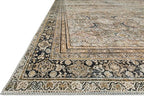 Loloi Layla Collection LAY-03 Olive/Charcoal 7'-6" x 9'-6" .13" Thick Area Rug, Soft, Durable, Vintage Inspired, Distressed, Low Pile, Non-Shedding, Easy Clean, Printed, Living Room Rug