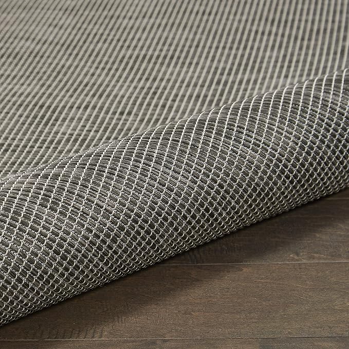 Nourison Home Positano Charcoal 8' x 10' Area Rug, Modern, Solid, Indoor/Outdoor, Easy Cleaning, Non Shedding, Bed Room, Living Room, Deck, Backyard