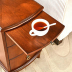 PADMA HOUSE Solid Wood End Table with 3 Drawers, Fully Assembled Nightstand with Sliding Shelf, Pre-Assembled Vintage Wooden Beside Table in Cherry Brown for Small Space,13.4 * 22.4 * 22.6in