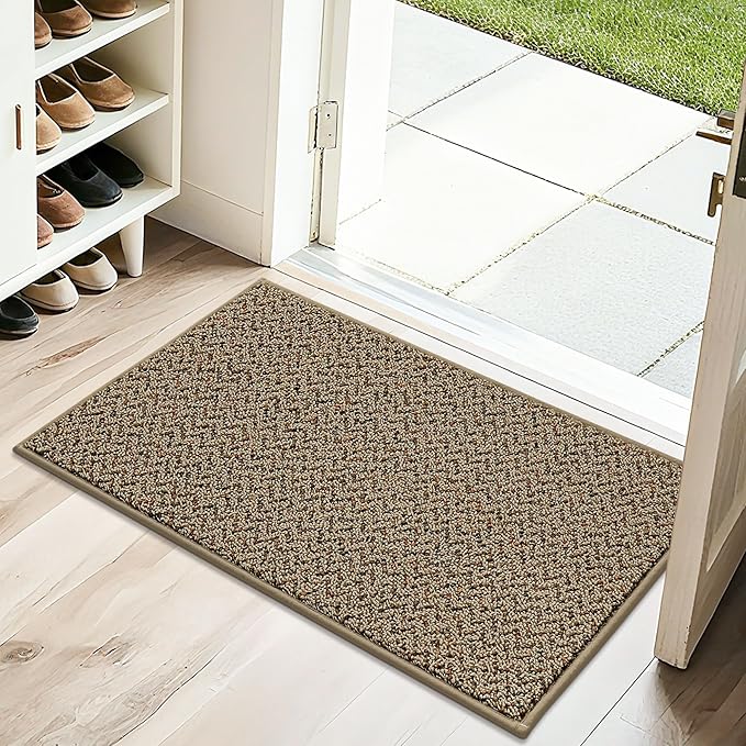 COSY HOMEER-Door-Mat 20" x 32" Non Slip Absorbent Entryway Rugs Dirt Trapper Doormats Washable Entrance Mats Low Pile Welcome Floor Mat for Front Back Door and Entry Mats,Taupe