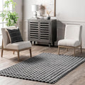nuLOOM Jeni Checkered 6 Round Machine Washable Area Rug for Living Room Bedroom Dining Room Kitchen, Dark Grey