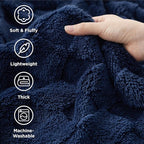Bedsure GentleSoft King Size Blanket for Bed - Super Soft Cozy Blankets for Women Men Girls, Large Fuzzy Fleece Throw for Bedroom Decor, Navy Blue,108x90 Inches
