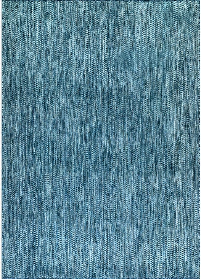 CAMILSON Outdoor Rug 9x12 Modern Area Rugs for Large Indoor and Outdoor Patios and Porches - Waterproof, Washable, Non-Shedding, Easy-to-Clean Outside Carpet (9 x 12, Solid - Aqua)