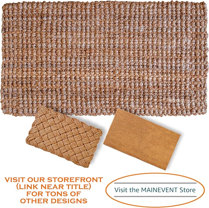Jute Doormat 30x17 Inch, Jute Entryway Rug, Braided Doormat, Natural Woven Welcome Mat