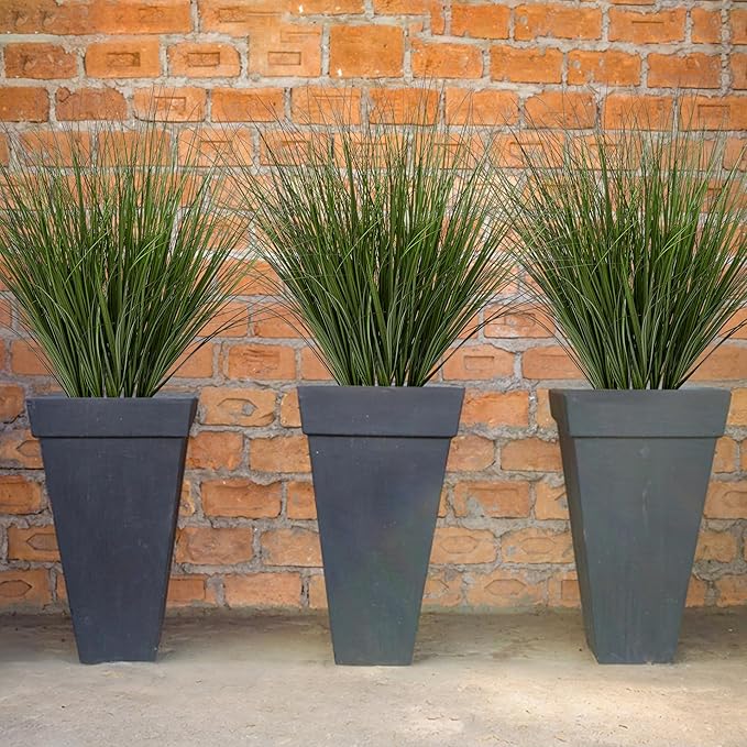 48PCS Fake Plants Artificial Wheat Grass Greenery Plastic Plants Fake Grass Artificial Plants for Outdoor Decor Artificial Grass Plant with Greenery Stems for Indoor Home Decoration 26.4"