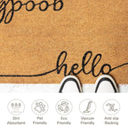 Welcome Doormats, Natural Coco Coir Mats with Non-Slip PVC Backing, Indoor Outdoor Mats for Home & Office, Spring Door Mat, Floor Mats for Door Decor, Beige & Black, 30"x17"