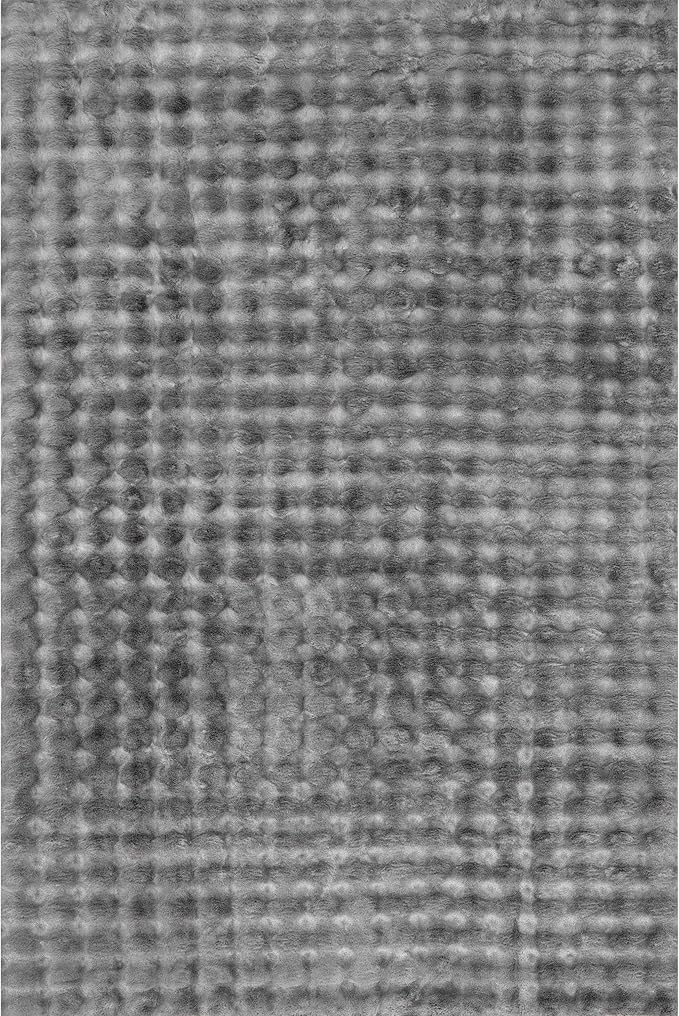 nuLOOM 3'9' x 6' Cozy Plush Area Rug, Machine Washable, Non-Slip, Soft Fluffy Shag Carpet for Living Room Bedroom Kids Nursery Home Decor, Jeni Dark Grey