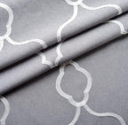 MIUCO Moroccan Embroidery Semi Sheer Curtains Faux Linen Grommet Curtains for Bedroom 52 x 63 Inch 2 Panels, Grey