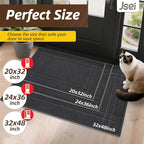 JSEI Entryway Rugs Doormat 20"x32", Non-Slip Dirt Trapper Door Mats Indoor, Washable Absorbent and Stain Resist Welcome Floor Mat for Front Door, Dog Door Mat, Muddy Wet Shoes & Paws, Dark Grey
