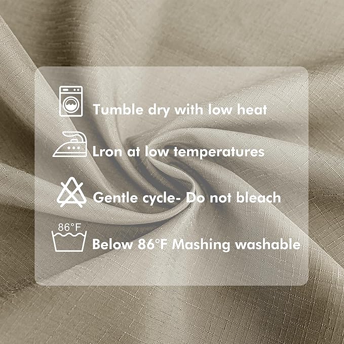 HolidayIdeas Linen Outdoor Curtains for Patio Waterproof-4 Panels Taupe Outside Curtains 54"x95"-Indoor/Outdoor Privacy Gazebo Curtains Weighted Weatherproof for Pergola, Porch, Cabana, Sunroom