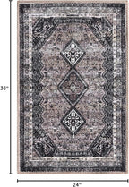 Keen Home Design 2x3 Rug - Machine Washable Entry Rug with Non-Slip Backing, Ideal for Enteryway, Kitchen, Bathroom, Laundry Room - Vintage, Easy Clean, Durable, Low Pile Rug - (2' x 3')