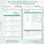 Wellness Planner & Fitness Log - Daily Diet & Health Journal with Weight Loss, Wellness Journal Notebook for Tracking Fitness, Sleep, Nutrition, Meal, Habits, A5(5.8 x 8.6 inch) (Green)