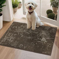 BEQHAUSE Dirt Trapper Door Mat 20"x32" Non-Slip Door Mats Washable Entryway Rugs Stain Resistant Doormat Absorbent Welcome Floor Mat for Front Back Door, Muddy Wet Shoes & Paws,Brown