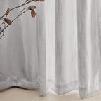 MYSKY HOME Floor Length Curtains Long Panels, Boho Curtains Farmhouse for Living Room Sliding Glass Door, Linen Look Texture Light Filtering, 50" x 95", Light Grey, Pack-2