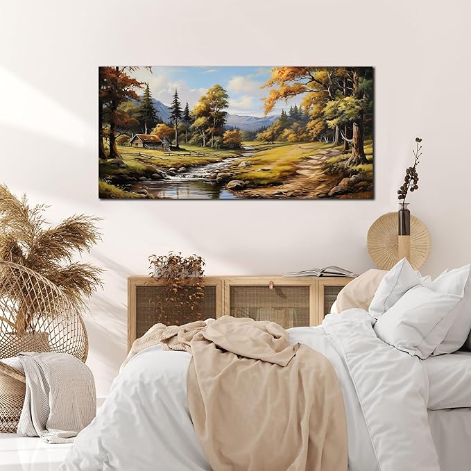 Natural Landscape Wall Art for Living Room Farmhouse Canvas Wall Art Prints Vintage Home Office Decor 20 x 40 Inch