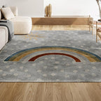JONATHAN Y Machine-Washable Gray/Ivory/Yellow Indoor Area Rug, 5x8, Minha Rainbow Dots, Kids & Novelty, Casual, Classic, Bedroom, Kitchen, Living Room, Easy-Cleaning, Non-Shedding (KDW102A-5)