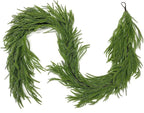 15FT Christmas Garlands Norfolk Pine Garland Real Touch Artificial Faux Greenery Garland for Holiday Indoor Outdoor Decor