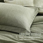 Monbix Queen Comforter Set - 7 Pieces Cationic Dyeing Sage Green Bed in a Bag Queen Bedding Sets with Comforter, Sheets, Pillowcases & Shams, Reversible Bedding Comforters Sets