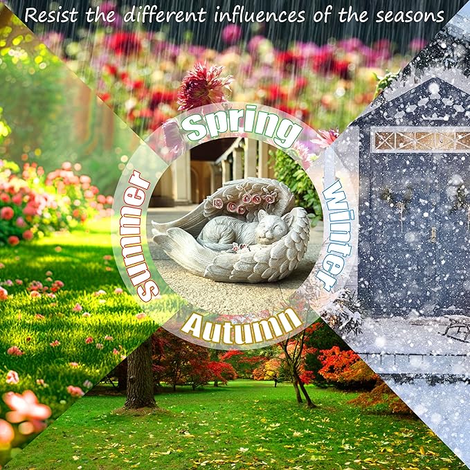 Solar Cat Garden Statues Outdoor Décor-Cat Figurines Solar LED Light Lawn Ornaments - Yard Decorations for Patio, Balcony, Backyard -Unique Birthday House Warming Gifts for Mom