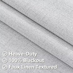 Blackout Curtains 90 Inch Length 2 Panels Set, 100% Black Out Textured Thermal Curtains, Grommet Privacy Light Blocking Drapes for Living Room Bedroom Luxury Deco(52W × 90L inch, Off-White)