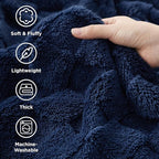 Bedsure GentleSoft Twin Blanket for Bed Navy Blue - Super Soft Cozy Blankets for Women Men Girls, Cute Fuzzy Fleece Throws for Bedroom Couch, 60x80 Inches