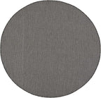 Nourison Positano Indoor/Outdoor Charcoal 6' x Round Area Rug, Easy Cleaning, Non Shedding, Bed Room, Living Room, Dining Room, Backyard, Deck, Patio (6 Round)