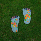 Stepping Stones - Resin Footprint Shaped Set of 2 (Light Gray)