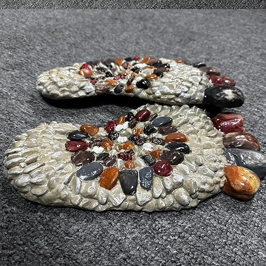 Outdooor Stepping Stones - Decorative Garden Stones for Patio, Deck, Garden or Sidewalk Faux Cobblestone Stepping Stones (Set of 2#B