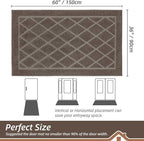 BEQHAUSE Dirt Trapper Door Mat 36" x 60", Doormat Non-Slip Entryway Rugs Washable, Dog Door Mat Stain Resistant and Absorbent Welcome Floor Mat for Front Back Door, Muddy Wet Shoes & Paws, Light Brown