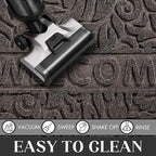 Yimobra Welcome Mat Outdoor, 36x24 Waterproof Door Mat Outside Entrance, All-Weather Non Slip Front Door Mat, Low-Profile Entryway Mat Indoor, Porch and Patio, Brown