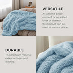 Bedsure GentleSoft Fluffy Light Sky Blue Throw Blanket, Dusty Baby Blue Decor Gifts for Women Men, Soft Cozy Fuzzy Plush Warm Minky Thick Sherpa Fleece Faux Fur Throw Blanket for Couch Bed, 50x60