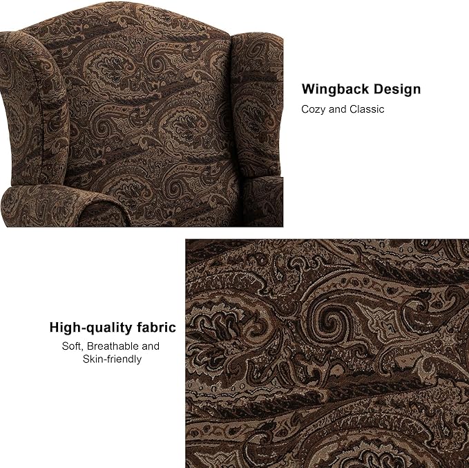 Accent Chair, High Back Upholstered Armchair with High Resilience Sponge & Wood Legs, Mid-Century Modern Comfy Single Sofa Reading Chairs for Living Room, Bedroom (Cranberry, Set of 1)