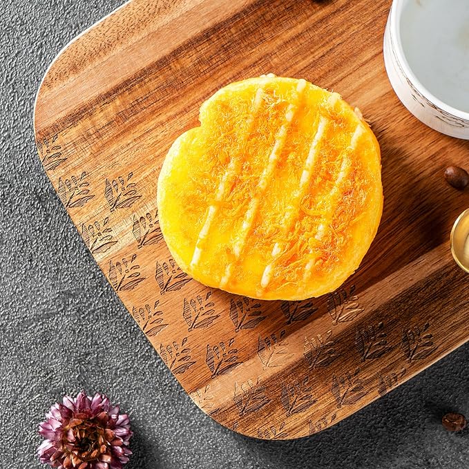 Acacia Wood Cutting Board - Wooden Kitchen Cutting Board for Meat, Cheese, Bread,Vegetables &Fruits- Charcuterie Board Cheese Serving Board with Handle,12" x 7”