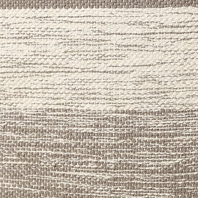 REDEARTH · Tufted Pouf Ottoman with Filler Textured Storage Cube Bean Bag Pouffe Footrest for Living Room, Bedroom, Nursery, Kidsroom; 100% Cotton (17.5"X17.5"X17.5", Melange Delight Taupe)
