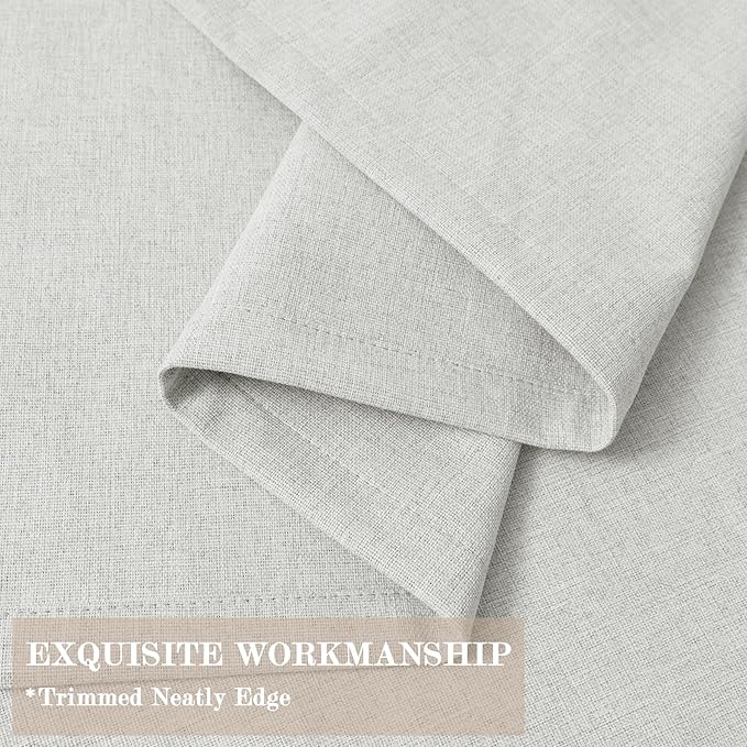 Full Blackout Privacy Curtains, 240 Inch Extra Wide Linen Blend Drapes, Pinch Pleat Window Drapery for Room Divider Storage/Space Room Separation, 1 Panel, W 240" x L 96", Greyish White