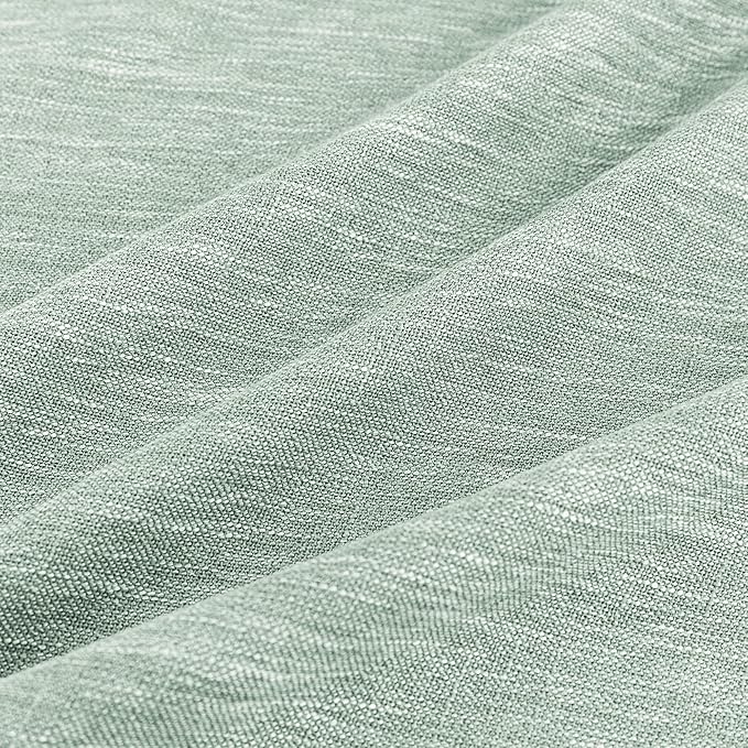 MYSKY HOME Living Room Curtains 84 Inches Long Semi Sheer Light Filtering Privacy Drapes for Bedroom Rod Pocket Textured Boho Home Decor, Backdrop Curtain for Parties, 50" x 84", Aqua, 2 Panels