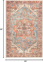 Keen Home Design 2x3 Rug - Machine Washable Entry Rug with Non-Slip Backing, Ideal for Enteryway, Kitchen, Bathroom, Laundry Room - Vintage, Easy Clean, Durable, Low Pile Rug - (2' x 3')