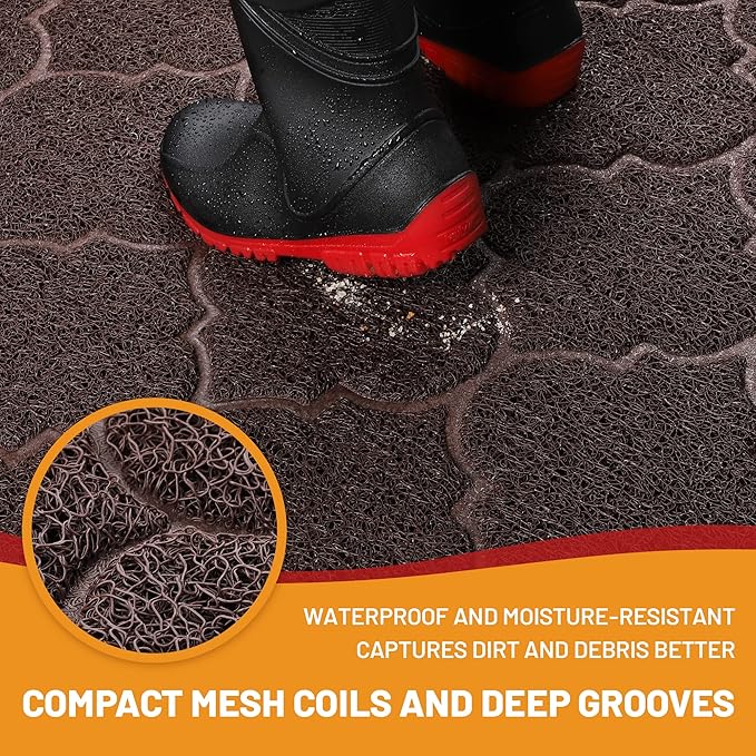 Cosyearn Door Mat, Front Door Mat, 46x35, Welcome Mats for Entryway,Garage,High Traffic Areas, Jumbo Size, Doormat Entrance, Waterproof Mat, Easy Clean, Outdoor Indoor Floor Mat,Non Slip (Brown)