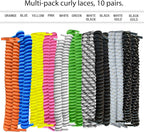 FOOTMATTERS Curly No Tie Shoe Laces - Elastic Spring Laces