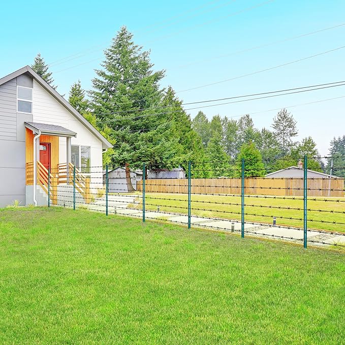 ARIFARO Sturdy Duty Metal Fence Posts 6 Feet,Pack of 10, 3-4-5-6-7 Feet No Digging Garden U Post for Wire Fencing Steel Poles for Yard, Outdoor