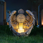 12" Solar Angel Wing Cross Garden Lights, Waterproof Memorial Grave Decorations Sympathy Gifts for Cemetery Outdoors Lawn Yard Home Patio Decor
