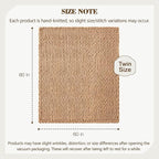 Carriediosa Chunky Knit Throw Blanket 60" X 80" Twin, 100% Hand Made Large Chenille Loop Yarn Soft Fluffy Throws for Couch Sofa Bed, Big Crochet Cozy Heavy Thick Cable Woven Blankets, Tan Brown